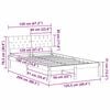 vidaXL Cadru de pat Alb și gri deschis 120 x 190 cm Lemn masiv de pin