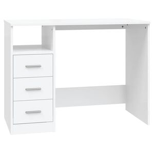 vidaXL Birou cu sertare, alb, 102x50x76 cm, lemn prelucrat