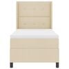 vidaXL Pat cu arc LED cu saltea cu headboard Crem 90 x 190 cm țesătură