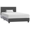 vidaXL Cadru de pat, gri, 100x200 cm, piele ecologică