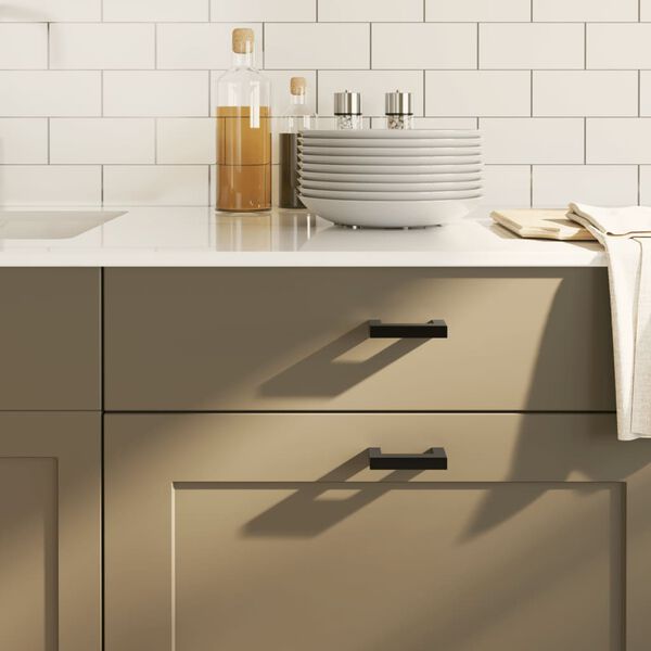 vidaXL Mânere de dulap, 20 buc., negru, 64 mm, oțel inoxidabil