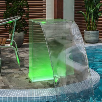 vidaXL Fântână de piscină cu LED-uri RGB, acril, 51 cm