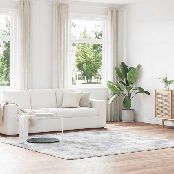 vidaXL Covor shaggy cu pom &icirc;nalt, NAVARRA, gri argintiu, 240x240 cm