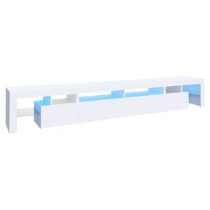 vidaXL Comodă TV cu lumini LED, alb, 260x36,5x40cm