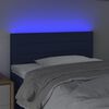 vidaXL Tăblie de pat cu LED, albastru, 90x5x78/88 cm, textil