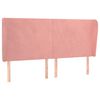 vidaXL Tăblie de pat cu aripioare, roz, 163x23x118/128 cm, catifea