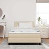 vidaXL Pat cu arcuri cu saltea cu headboard Crem 120 x 200 cm țesătură