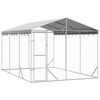 vidaXL Padoc exterior cu acoperiș argintiu 3x4,5x2,5 m oțel galvanizat