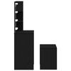 vidaXL Set masă de machiaj cu LED 2 pcs Stejar Negru Lemn compozit