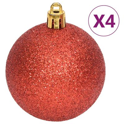 vidaXL Set globuri de Crăciun, 108 piese, roșu și alb