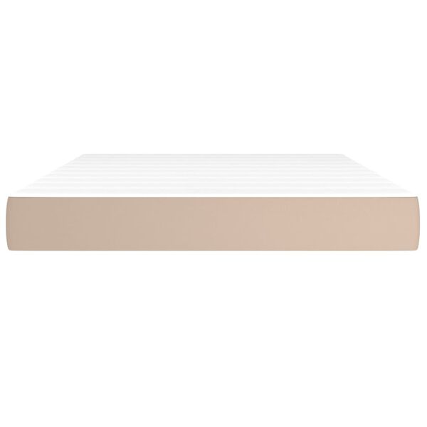 vidaXL Saltea de pat cu arcuri, cappuccino, 140x190x20 cm, piele eco
