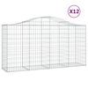 vidaXL Coșuri gabion arcuite 12 buc, 200x50x100/120cm, fier galvanizat