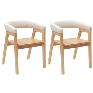 vidaXL Scaune de dining 2 buc. Lemn Solid de Cauciuc natural