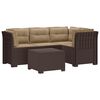 vidaXL Sofa de Grădină 4-Locuri cu Perne Aspect Ratan PP Maro