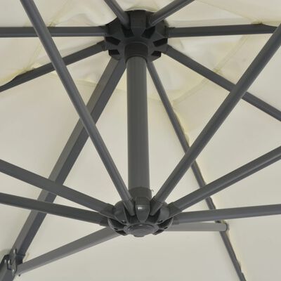 vidaXL Umbrelă suspendată cu stâlp din oțel, nisipiu, 250 x 250 cm