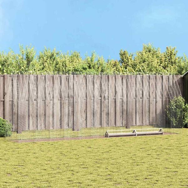 vidaXL Cușcă pentru pui 2 pcs Argintiu 600 x 100 x 210 cm