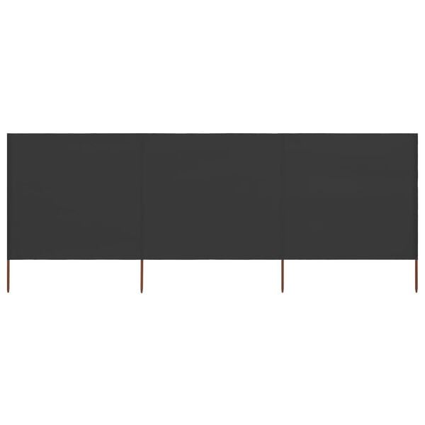 vidaXL Paravan anti-v&acirc;nt cu 3 panouri, antracit, 400 x 80 cm, textil