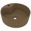 vidaXL Chiuvetă de lux cu preaplin, crem mat, 36 x 13 cm, ceramică