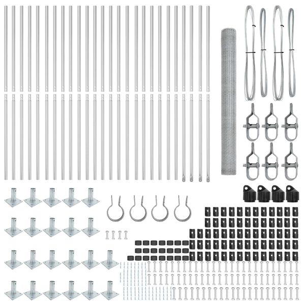 vidaXL St&acirc;lp de gard. Argintiu 50 x 1,6 m (plasă de 13 mm) Oțel