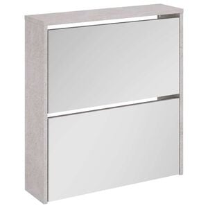 vidaXL Pantofar cu oglindă, 2 niveluri, gri beton, 63x17x67 cm