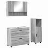 vidaXL Set de mobilier pentru baie cu sertar cu raft 3 pcs Gri Sonoma