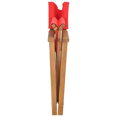 vidaXL Scaune de regizor, 2 buc., roșu, lemn masiv de tec