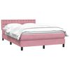 vidaXL Pat box spring cu saltea, roz, 140x210 cm, catifea