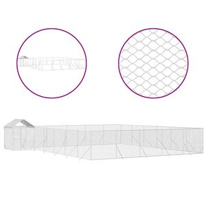 vidaXL Padoc exterior cu acoperiș argintiu 12x12x2,5 m oțel galvanizat