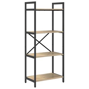 vidaXL Raft pentru cărți 4 niveluri 56 x 34 x 133,5 cm Lemn prelucrat
