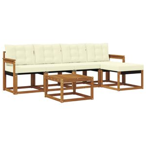 vidaXL Set de canapele de exterior cu pernă 6 pcs Natural și Crem