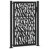 vidaXL Poartă de grădină neagră 100x150 cm, model cu urme din oțel