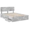 vidaXL Cadru de pat cu headboard Gri Beton 150 x 200 cm Lemn prelucrat