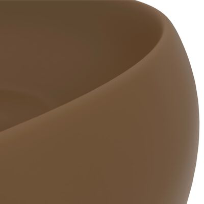 vidaXL Chiuvetă baie lux, crem mat, 40x15 cm, ceramică, rotund