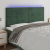 vidaXL Tăblie de pat cu LED, verde închis, 200x5x118/128 cm, catifea