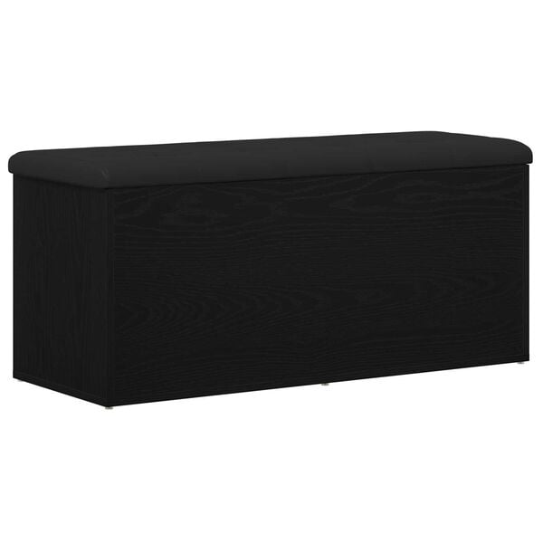 vidaXL Bancă cu spațiu de depozitare Stejar negru 102 x 42 x 45 cm