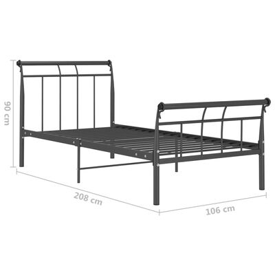 vidaXL Cadru de pat, negru, 100x200 cm, metal