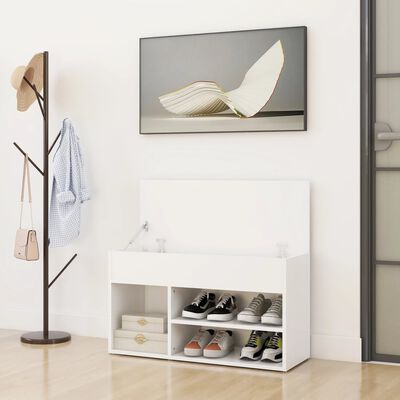 vidaXL Banchetă pantofar, alb, 80x30x45 cm, PAL