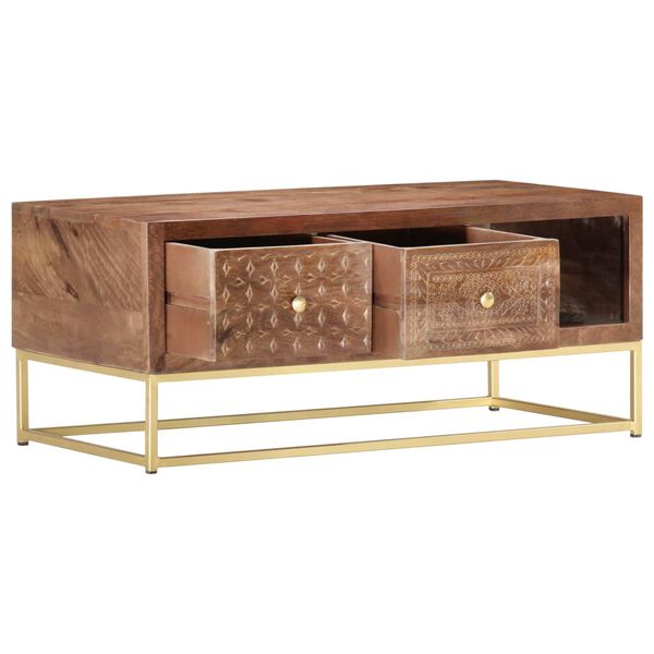 vidaXL Măsuță de cafea, 90 x 45 x 40 cm, lemn masiv de mango