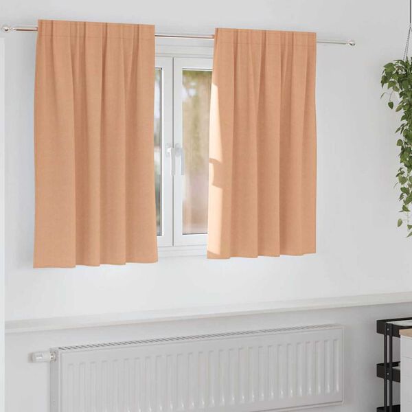 vidaXL Perdele Opaque cu Inel 2 pcs Maro deschis 140 x 140 cm