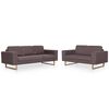 vidaXL Set de canapele, 2 piese, gri taupe, material textil