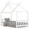 vidaXL Cadru de pat pentru copii, alb, 70 x 140 cm, lemn masiv de pin