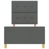 vidaXL Cadru de pat cu headboard Gri &icirc;nchis 90 x 190 cm țesătură