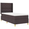 vidaXL Pat cu arcuri cu benzi LED Maro 100 x 200 cm țesătură