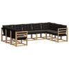 vidaXL Set de canapele de exterior cu pernă 9 pcs Alb și negru