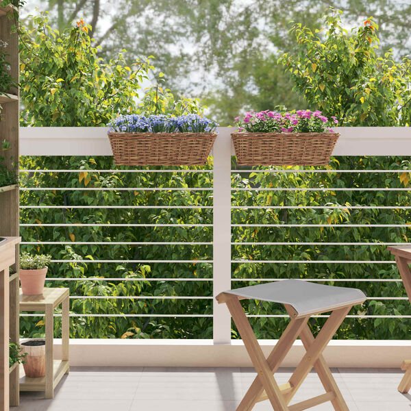 vidaXL Coș suspendat pentru plante 2 pcs Maro 48 x 22 x 15 cm