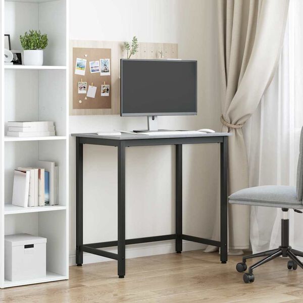 vidaXL masă Gri Sonoma 100 x 50 x 76,5 cm Lemn ingineresc și oțel