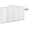 vidaXL Coșuri gabion arcuite 10 buc. 300x30x160/180 cm fier galvanizat