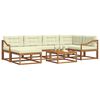 vidaXL Set de canapele de exterior cu pernă 7 pcs Natural și Crem