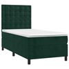 vidaXL Pat box spring cu saltea, verde &icirc;nchis, 90x190 cm, catifea