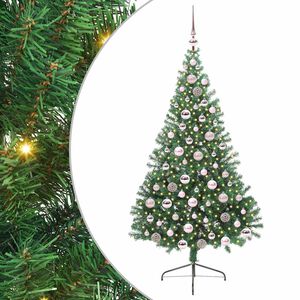 vidaXL Pom de Crăciun artificial pre-iluminat Verde 180 cm PVC